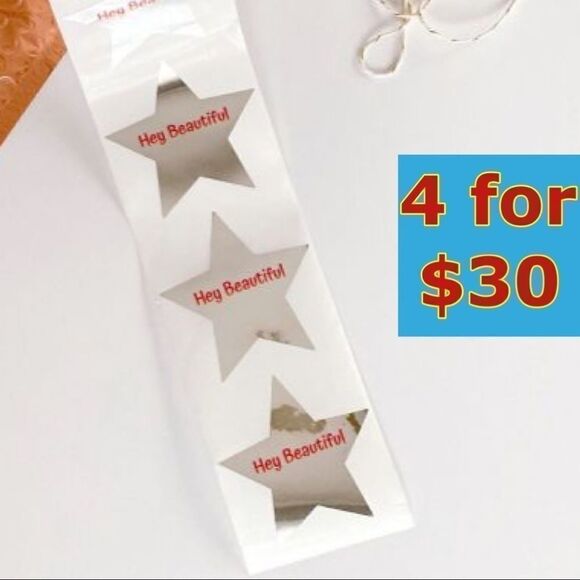 100- Hey Beautiful 2.5” Silver Package Stickers - Picture 1 of 5